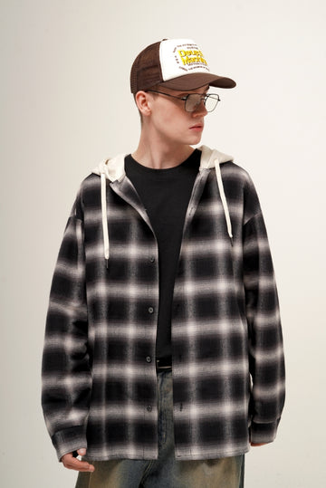 Patrick Ombre Check Hood Shirt